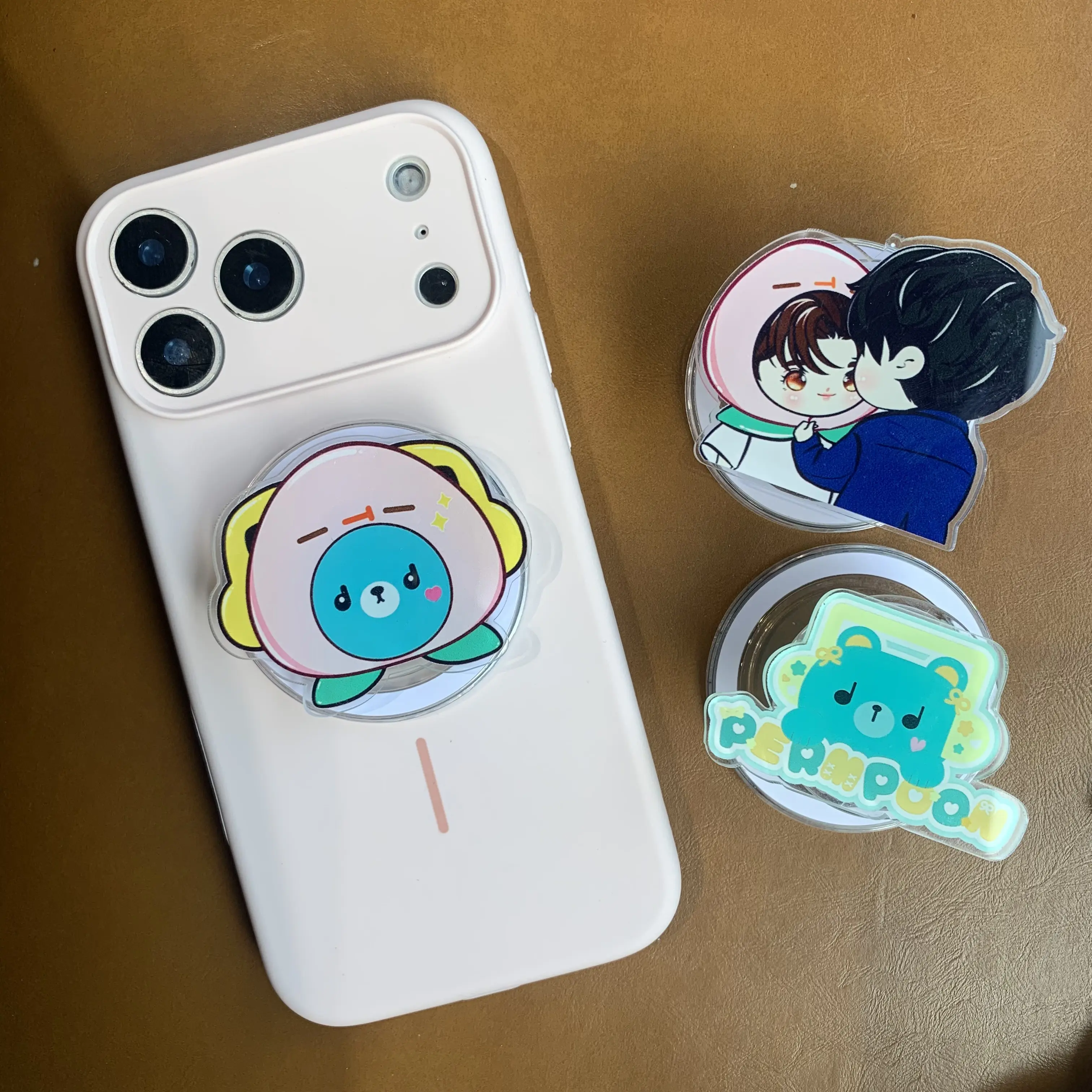 Cute Lookpeach Family Magsafe Phone Grip - Prempoon Pondphuwin Mganetic Phone Holder - Gift for fan