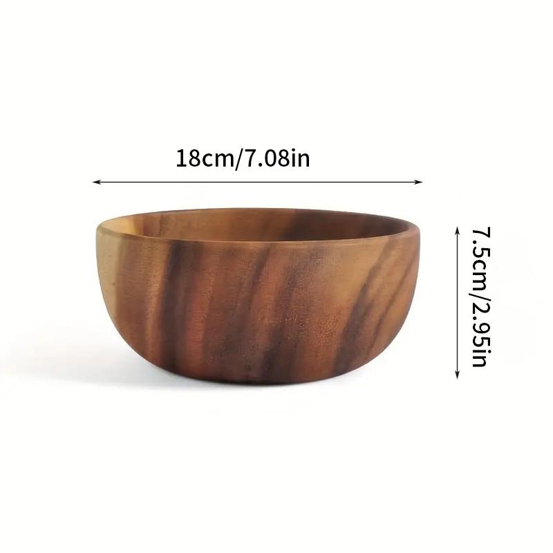 Teak Wood Bowl - Handmade Natural Grain, Food Grade Oil Coating, Eco-Friendly Tableware, Salad/rice/soup Bowls, Salad Serving Bowls
