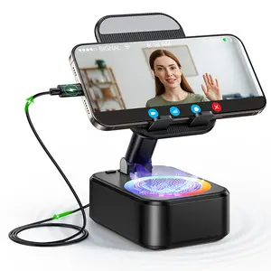 IMOLI Wireless Bluetooth Speaker with Phone Holder, with Smart Sensing Function, HD Surround Sound, Adjustable and Foldable, 6 Hours Playtime, Compatible with iPhone/iPad/Samsung etc.