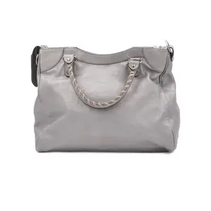 Pre-owned Balenciaga Calfskin Crossbody Bags CLassic City Large Grey JM R055