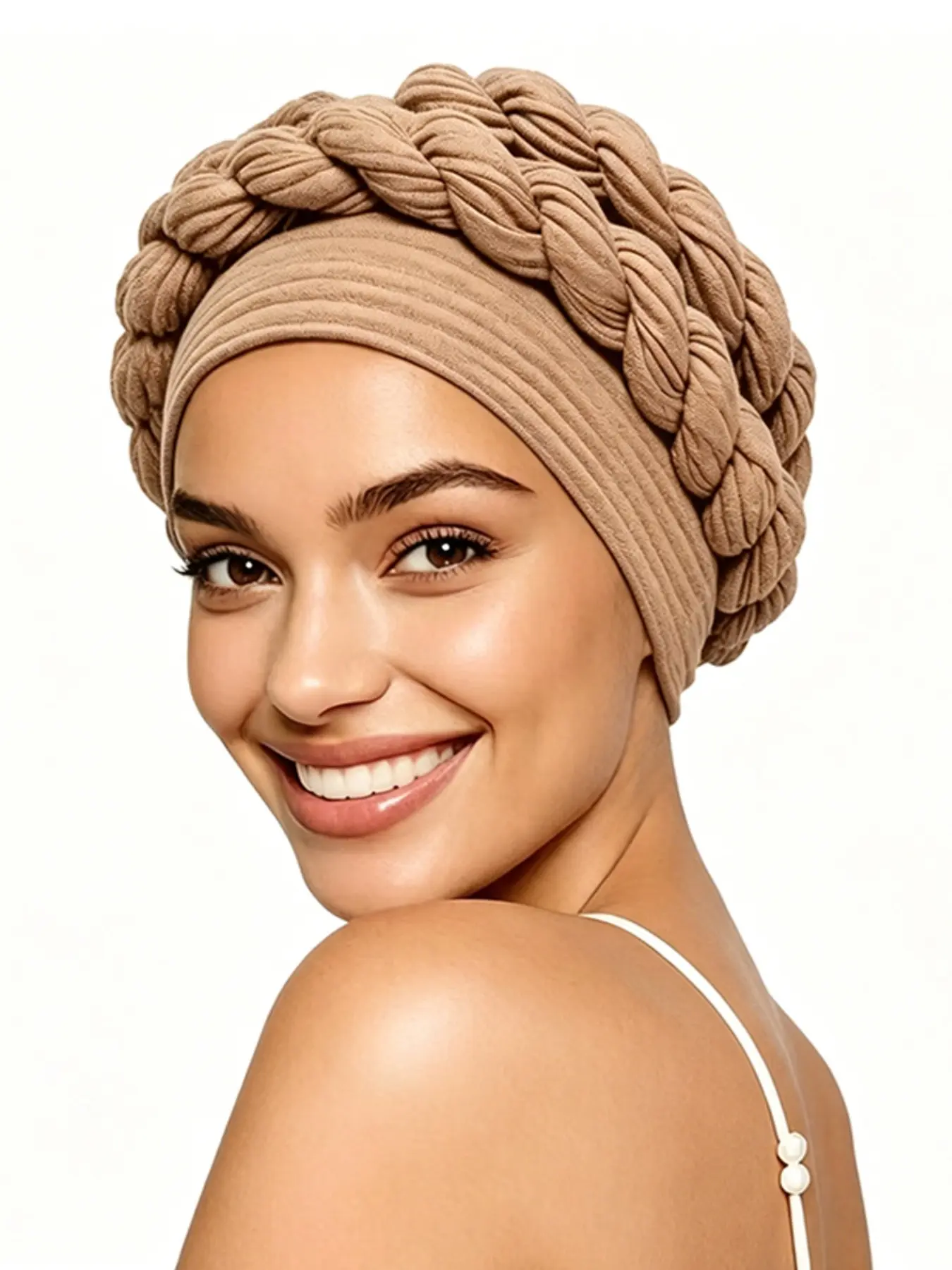 1pcs New European and American Handmade Double Braided Headscarf Hat, Stylish Fabric Headwrap, Turban Wraps, Hairwraps, Fashion Hair Scarves, Perfect for Fashionable