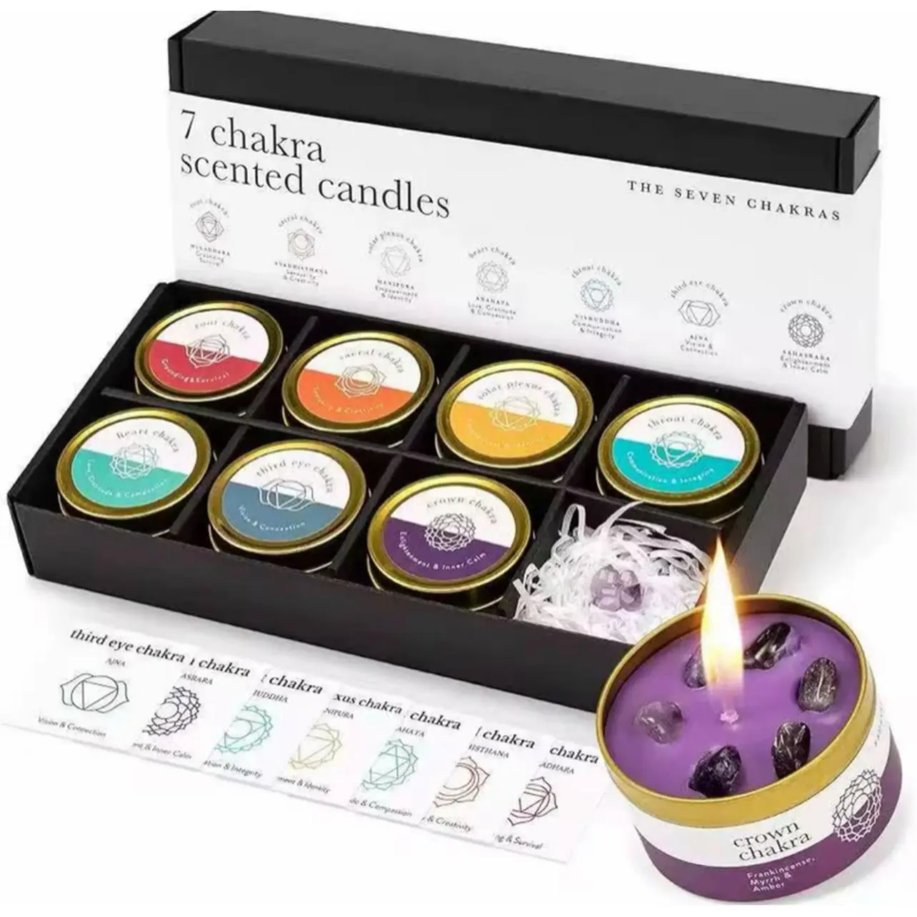 7 Chakra Scented Candles Set - The Seven Chakras - Reg: $59.99 Sale: $33.33 - Perfect for Relaxation and Meditation
