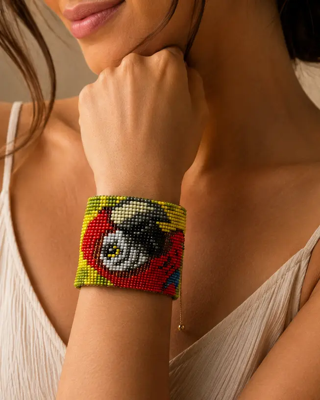 Handmade Czech Seed Bead Bracelet - Nature Collection, Animal Themes - Hummingbird, Owl, Bird & Fish Designs, High Quality Fashionable Bracelets Bangles, Inspirational Beaded Jewelry