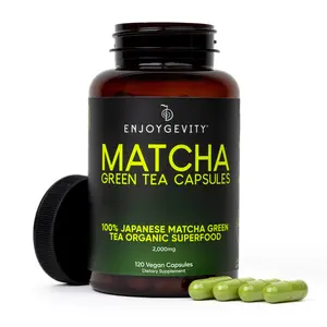 Organic Matcha Green Tea Capsules - Japanese Matcha Green Tea - Natural Antioxidant - 120 Daily Capsules - 2,000/mg Healthy Ingredients