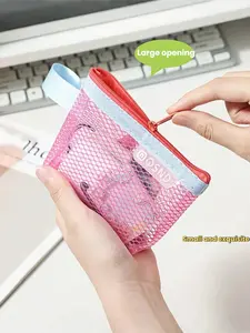 Portable PVC Makeup Bag, Unisex Design, Earphone Cable Organizer, Cute Square Handbag, Coin Purse, Keychain, Ideal for Daily Use and Gifting