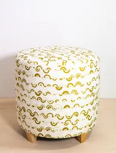 Ortega in Halcyon Large Round Ottoman
