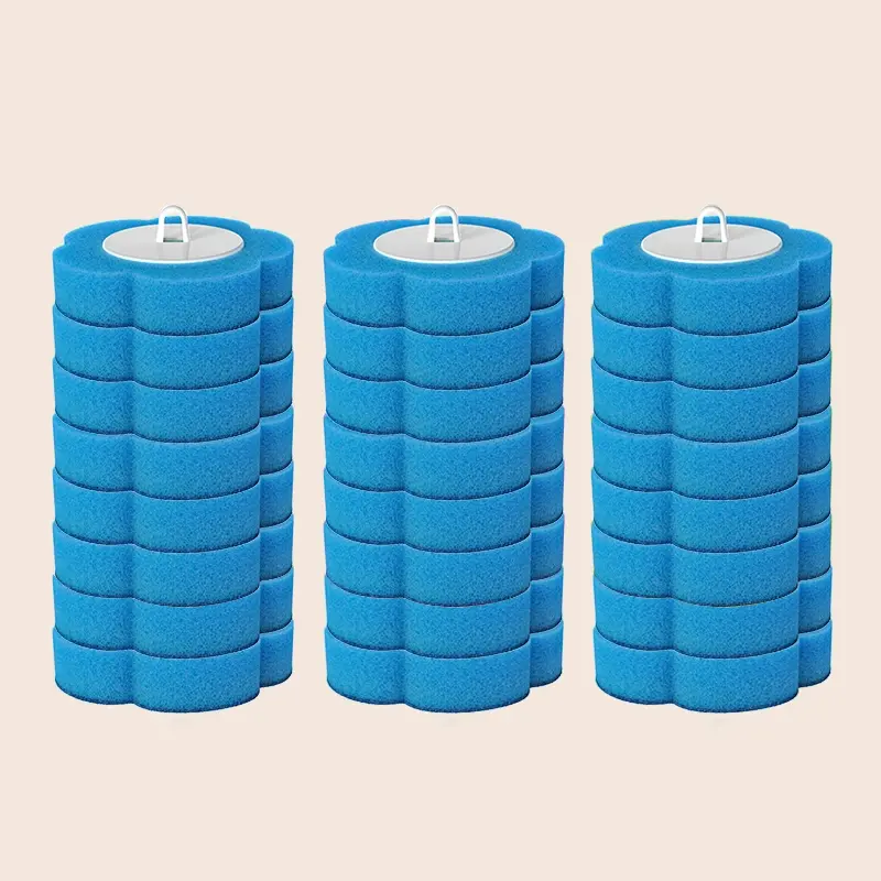 72pcs Disposable 3-Layer Sponge Toilet Brush Replacement Heads, Refills for Bathroom Toilet Cleaning System, Home Bathroom Supplies Essentials