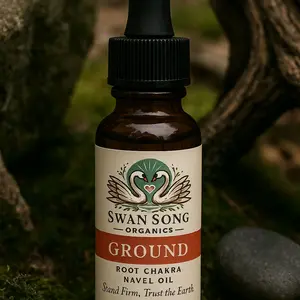 Swan Song Ground Navel Oil - Root Chakra Navel Oil for Health & Wellness - Fitness, Healthcare