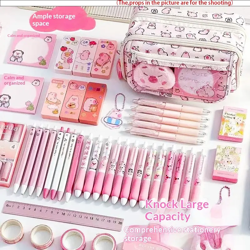 Panda Stationery Set, Panda School Supplies Set, with Ruler Notebook Keychain Pens Pencil Case Tab Stickers Kit for Girls Boys