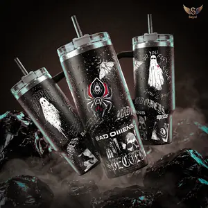 Specter-Noah BAD OMENS Do You Feel Love Ghost Spider METALCORE Band Graphic 40 oz Vacuum Insulation Tumbler, Leakproof Splash-Proof Water Bottle with Straw, 12H+ Hot/Cold Retention, 18/8 Stainless Steel for Alt Lovers