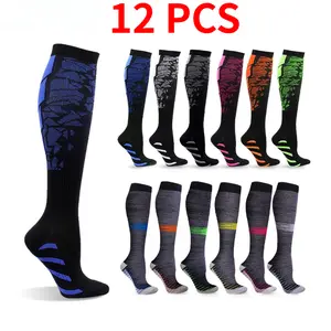 12 Pairs Copper Infused Compression Socks for Women Men Breathable Athletic Running Sports Socks Nursing Work Daily Wear