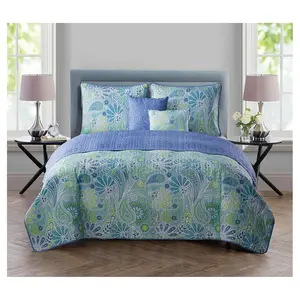 VCNY Home Harmony Reversible Blue Paisley QuiltSet- F/Q