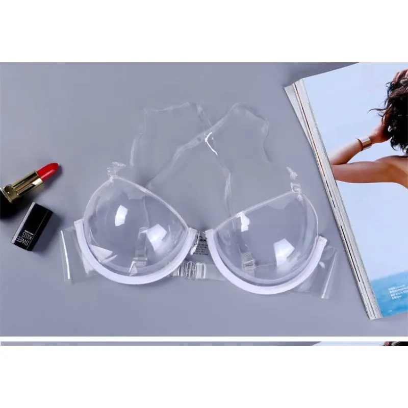 Women's Basic 3-Pack Disposable 1-Piece Deep U-Shaped Push-Up Bra - Wire-Free, Adjustable Detachable Straps, Side Wings Lingerie for Sports, Outdoor Activities