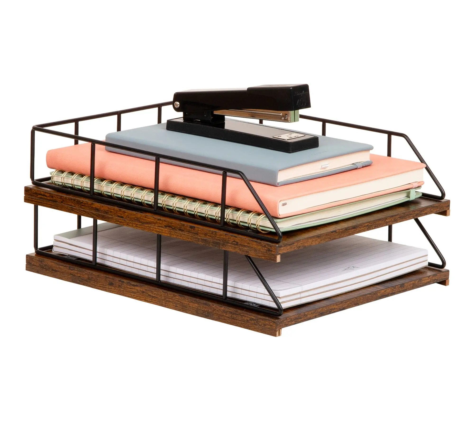 Mind Reader 2-Tier Rustic Letter Tray Organizer Mind Reader 2-Tier Rustic Letter Tray Organizer