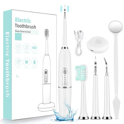 Electric Toothbrush Set, 1 Set 5 Modes Rechargeable Deep Cleansing Toothbrush with Replacement Brush Heads, Toothbrushes for Adults, Oral Care Product for Adults