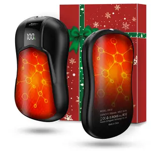 Fussion double-sided heating AI temperature-controlled hand warmers, 2-pack, rechargeable, with a mini portable flashlight, are the ideal gift for skiing and outdoor activities.