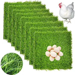 Chicken Nesting Box Pads 8 count Artificial Grass Rug Carpet Synthetic Turf Mat Nest Box Bedding for Chicken Coop Pet Garden Lawn Indoor Outdoor 12"x12"