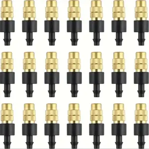 Adjustable Copper Atomizing Nozzle, 30pcs 4/7mm Atomizing Nozzle for Drip Irrigation, Garden Cooling & Lawn Care Nozzle