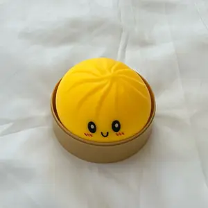 Sunset Orange Color Squishy Dumpling Viral Dumplings Bun Trending Stress Relief Toy