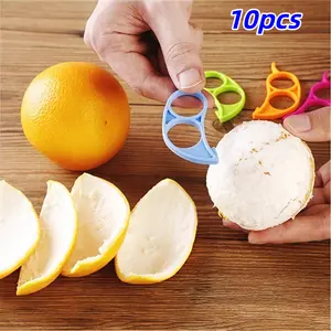 10-Piece Easy-Grip Plastic Peeler Set, Multi-Functional Citrus Slicer, Lemon and Grapefruit Peeler, Fruit Peeling Tool, Kitchenware