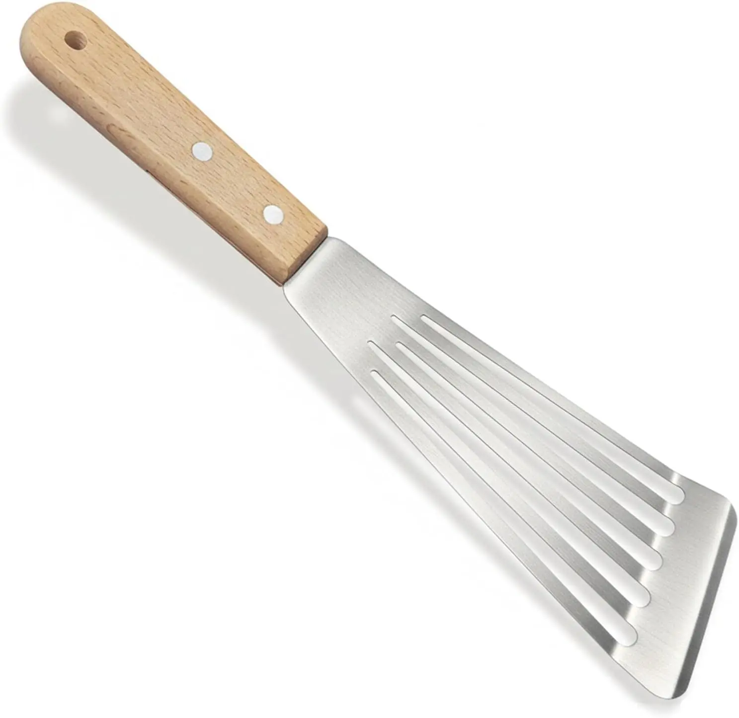 Fish Spatula Stainless Steel - Professional Slotted spatula with Premium Wood Handle Delicate Fish Turner for Burgers & Pancakes | Chef's Choice for Grilling & Cooking (1)