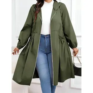 Plus Size Women’s Casual Jacket, Long Sleeve Button-Front Design, Autumn & Winter Fashion Outerwear, Comfortable Fit for Everyday Wear, Coat