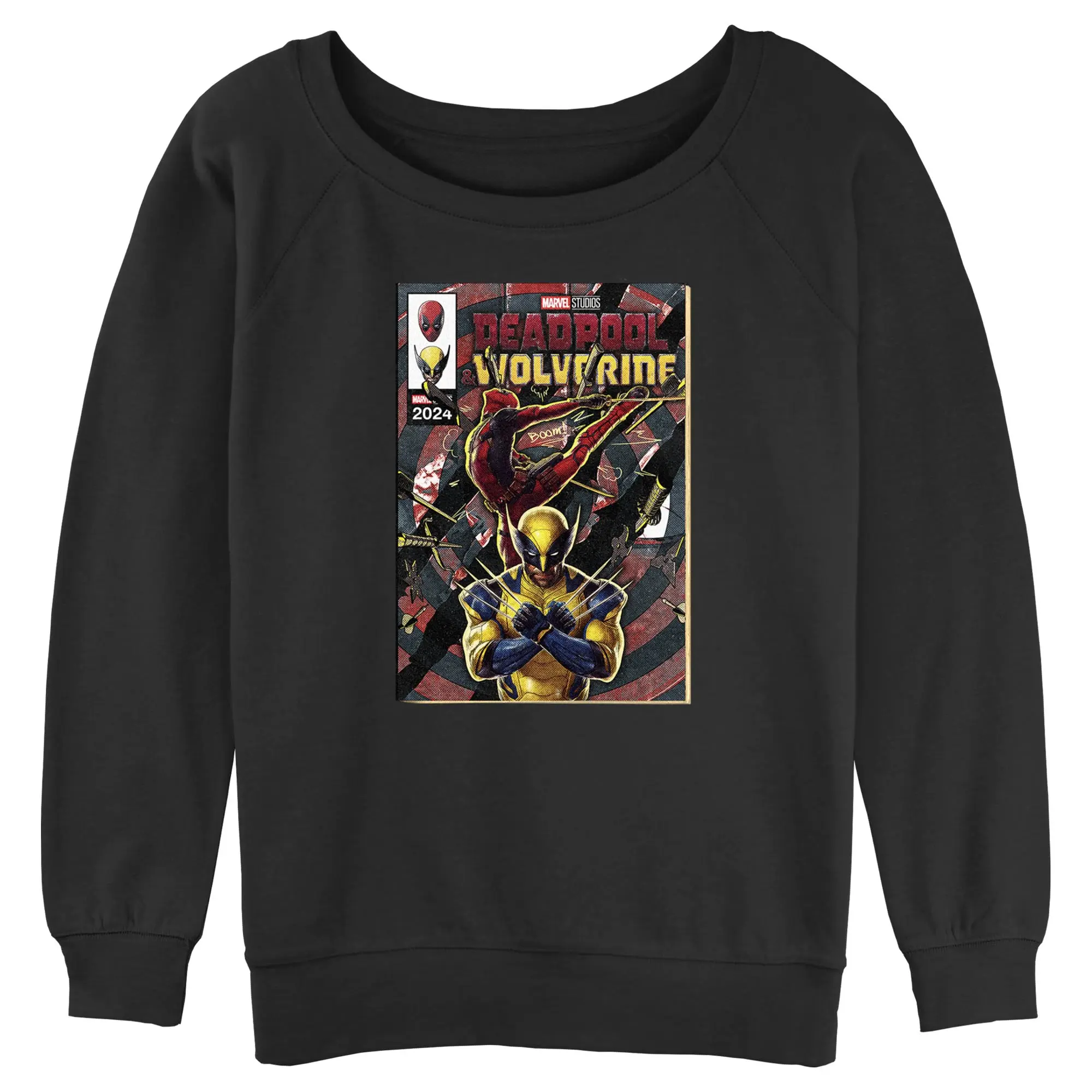 Junior's Marvel: Deadpool & Wolverine Action Poster Sweatshirt