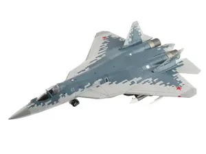 Sukhoi Su-57 Stealth Fighter 01 Blue Russian Air Force 2019 (w/ 2 x R-77 and 2 x R-37 missiles)  Diecast 1:72 Scale Model - Hobby Master HA6806