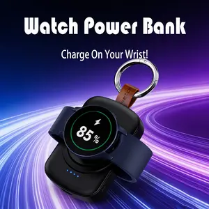 Portable Wearable Watch Charger for Apple Watch Series 9, Magnetic Iwatch Charger 1800mah, Mini Compact Power Bank Keychain Fast Charging