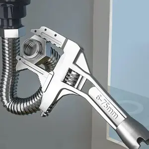 Multifunctional Bathroom Wrench, 1 Count Aluminum Sink Pipe Wrench, Large Opening Wrench for Home Decor, Kitchen Pipe Repair Tools for Home, Adjustable Plumbing Tool for Faucet & Sink, Heavy Duty Pipe Spanner for Tight Spaces & Dealsforyoudays