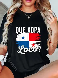 100% Cotton Camiseta Panama Panamanian Flag DNA Panameño Que Xopa? T-Shirt Round Neck Short Sleeve T-Shirt Women's Men Graphic Tee