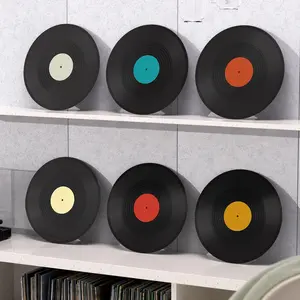 6 Pack 12in Blank Vinyl Record Decor, Fake Vintage Record for Indie Wall Aesthetic Room Decor, 70s 80s 90s Rock & Roll Music Party Decor, Retro Record for Home Living Room, Craft Display Decor