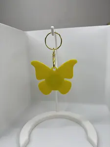 NFC Tag Keychain, Butterfly Design, Business Card Keychain, Social Media Keychain