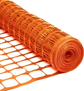 4 X100 Ft Outdoor Snow Fence Plastic Safety Temporary Garden Netting for  Patio,Poultry,Rabbits, Chicken, Dogs（Orange）