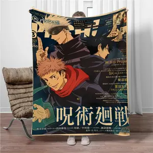 Comfort Warm Soft Plush Blanket Suitable for Sofa Living G-Gojo Room S-Satoru Office Bedroom Travel Anime Manga Flannel Gift