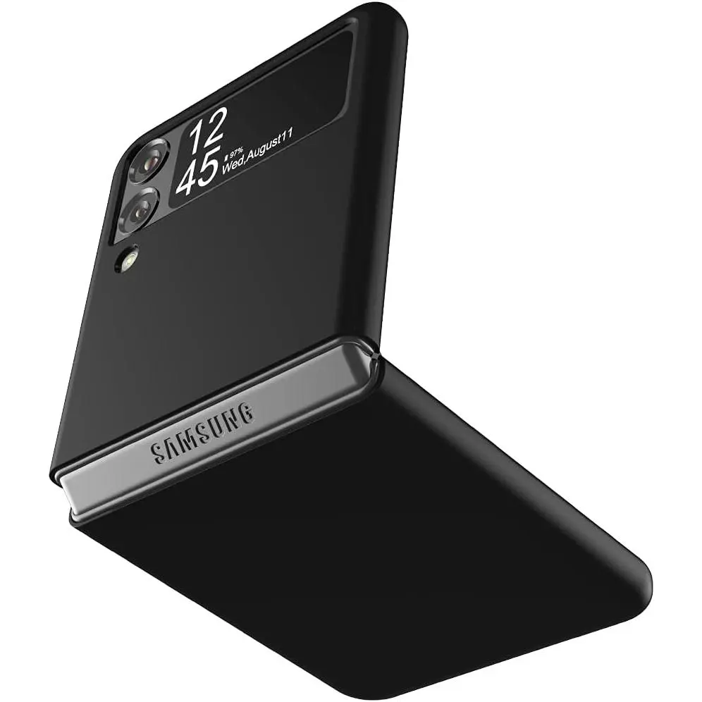 Case for  Galaxy Z Flip 3 5G 2021, Slim Fit Matte PC Cover Phone Case for Galaxy Z Flip3 - Black