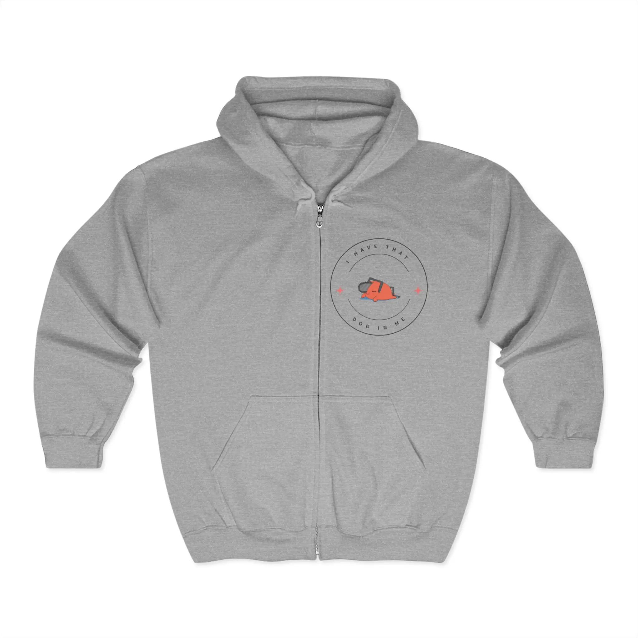 Chainsaw Man Pochita Cozy Graphic Hoodie for Everyday Wear, Perfect Gift for Birthdays, Holidays, Relaxing Days, Unisex Warm Full Zip Sweatshirt