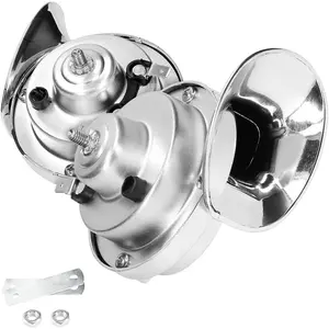 2PCS 300DB Super Loud Train Horns, 12V Waterproof Air Horns Replacement Kit, Car Air Electric Snail Double Horn, Automotive Accessories Universal for Car, Motorcycle, Truck, Bike, Boat (Silver)
