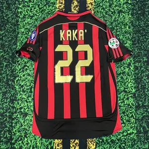 06-07 Home Short Sleeve Red and Black Stripes #22 Kaka Jersey