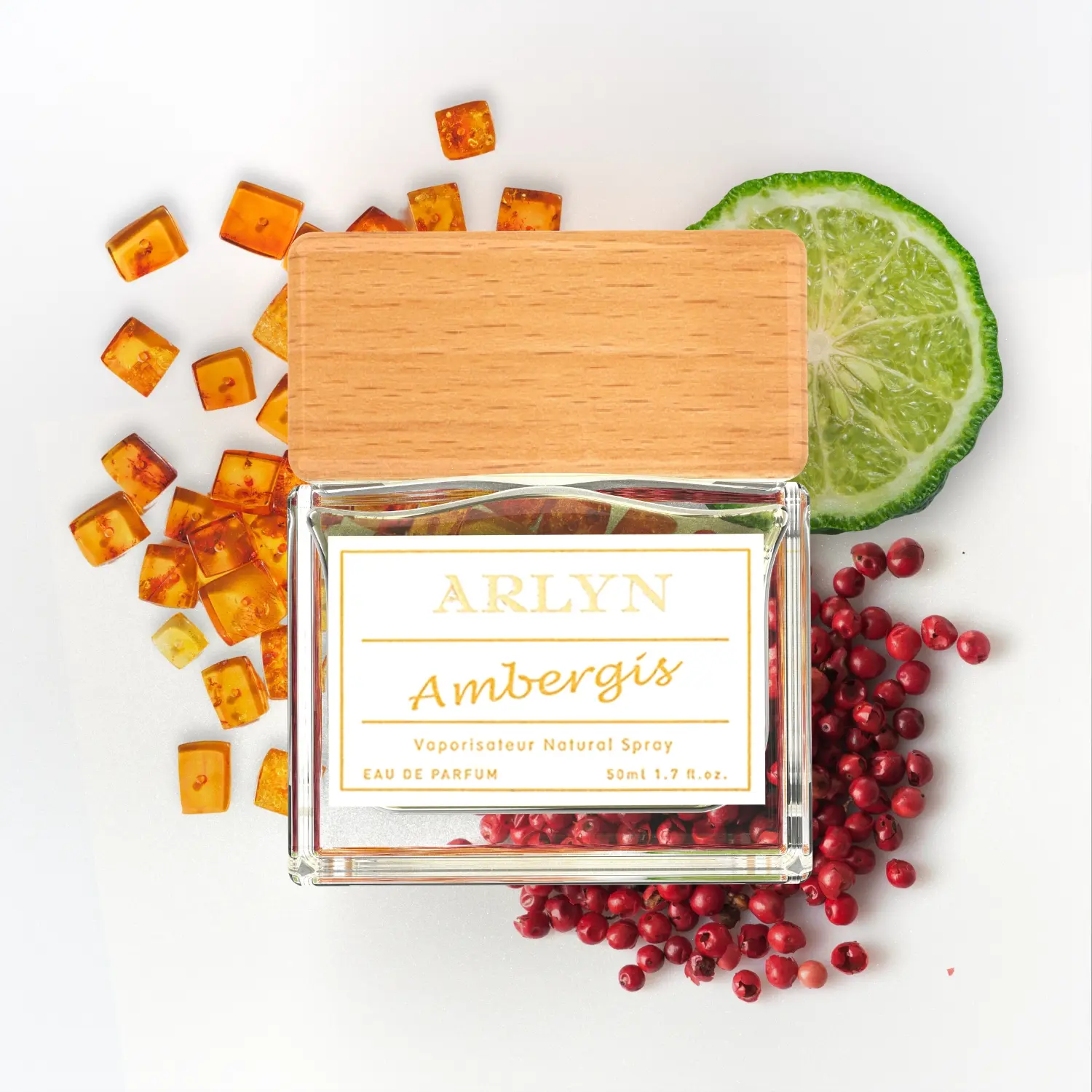 Ambergis, Arlyn, Unisex Perfume, Eau de Parfum, Bergamot-Pink Pepper-Amber, Long-Lasting, Vegan, Cruelty-Free, Made in USA – 50 ml | 1.7 Oz