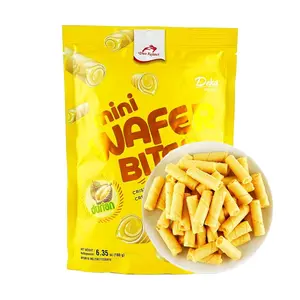 JANS Indonesia DEKA Mini Wafers - Authentic Durian Flavor, 180g Pack - Crispy Snack Biscuits for True Durian Lovers