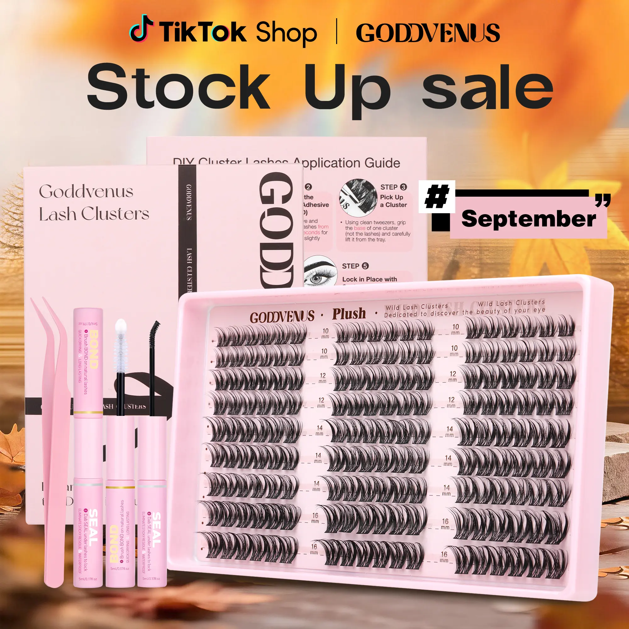 Goddvenus Plush D Curl Spider Lash Clusters Natural Blend 10-16mm Fluffy Lightweight Eyelash Extensions for Daily Makeup