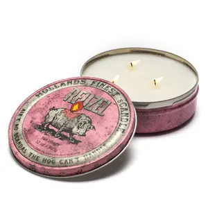 Reuzel Pink sCandle in Apple Salsa Fragrance 12 oz Decorative Aromatic Scented Tin Ornament