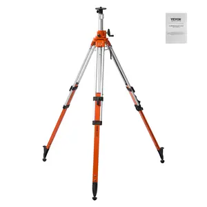 VEVOR Laser Level Tripod Stand,  5/8"-11 Thread Mount, 45.07-114.37 inch Height Adjustment Heavy Duty Survey Tripod, with Level Bubble & Diffusion Limiter , Liftable Non-Skid Feet for Construction