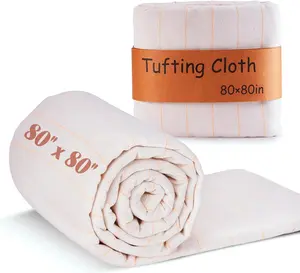 80"  80" Tufting Cloth with Marked Lines - Monks Cloth for Rug tufting kit, Primary Tufting Cloth for Cut and Loop Pile Tufting , Rug-Punch