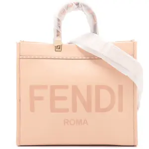 Pre-owned FENDI Leather tote bags Sunshine Medium Light Rose