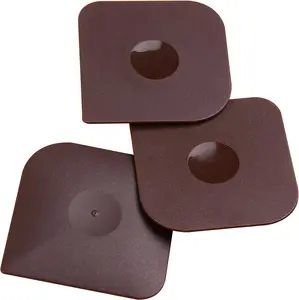 Plastic Pan Pot Dish Scraper Tool Set, Kitchen Nylon Food Scraper, Cast Iron Skillet Cleaner Pan Pot Scrubber, Kitchen Plastic Scrapper Non-Scratch (Brown)