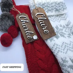 Personalized Wood 3D Name Stocking Tags for Christmas Gift Tree Decor Pet Farmhouse Idea tree magic christmas tree holiday