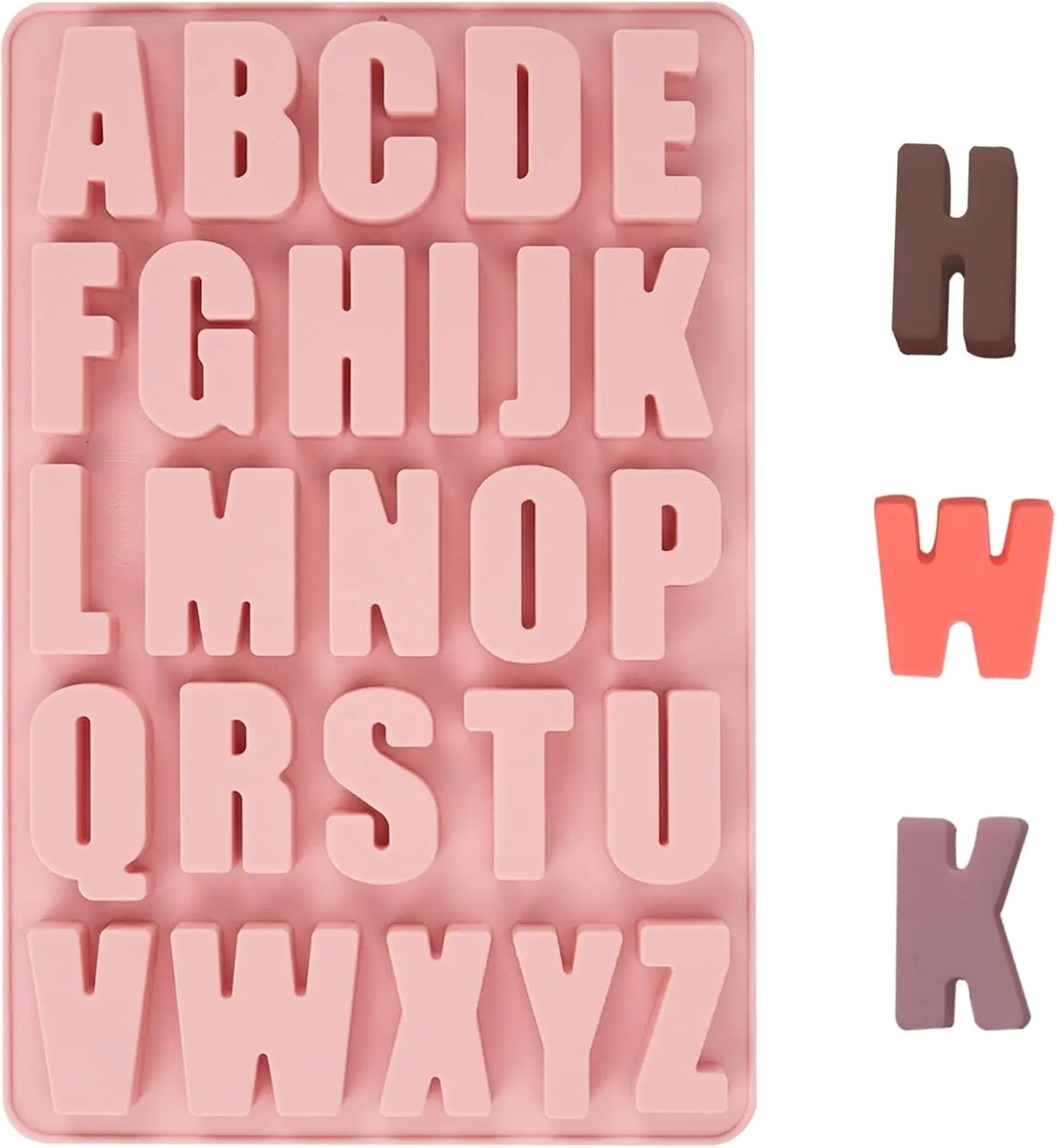 1 Pcs 26 Cavities Silicone Alphabet chocolate letter molds, Letter Molds for Chocolate, Candy, Cake, Biscuit, Large Depth, Easy Release and Clean