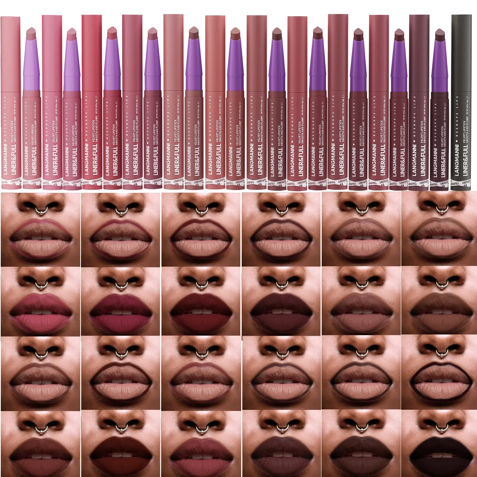2-in-1 matte lip gloss smooth application, long-lasting, natural and easy to color, creating a perfect lip makeup Cosmetic Long Lasting Lipstick
